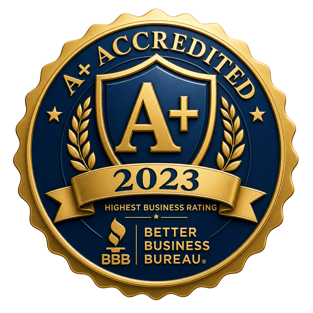 A+ Accredited 2023 – Highest Business Rating – BBB