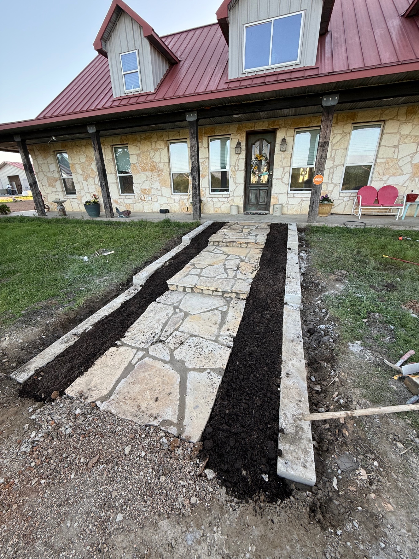 Natural Flagstone Front Walkway