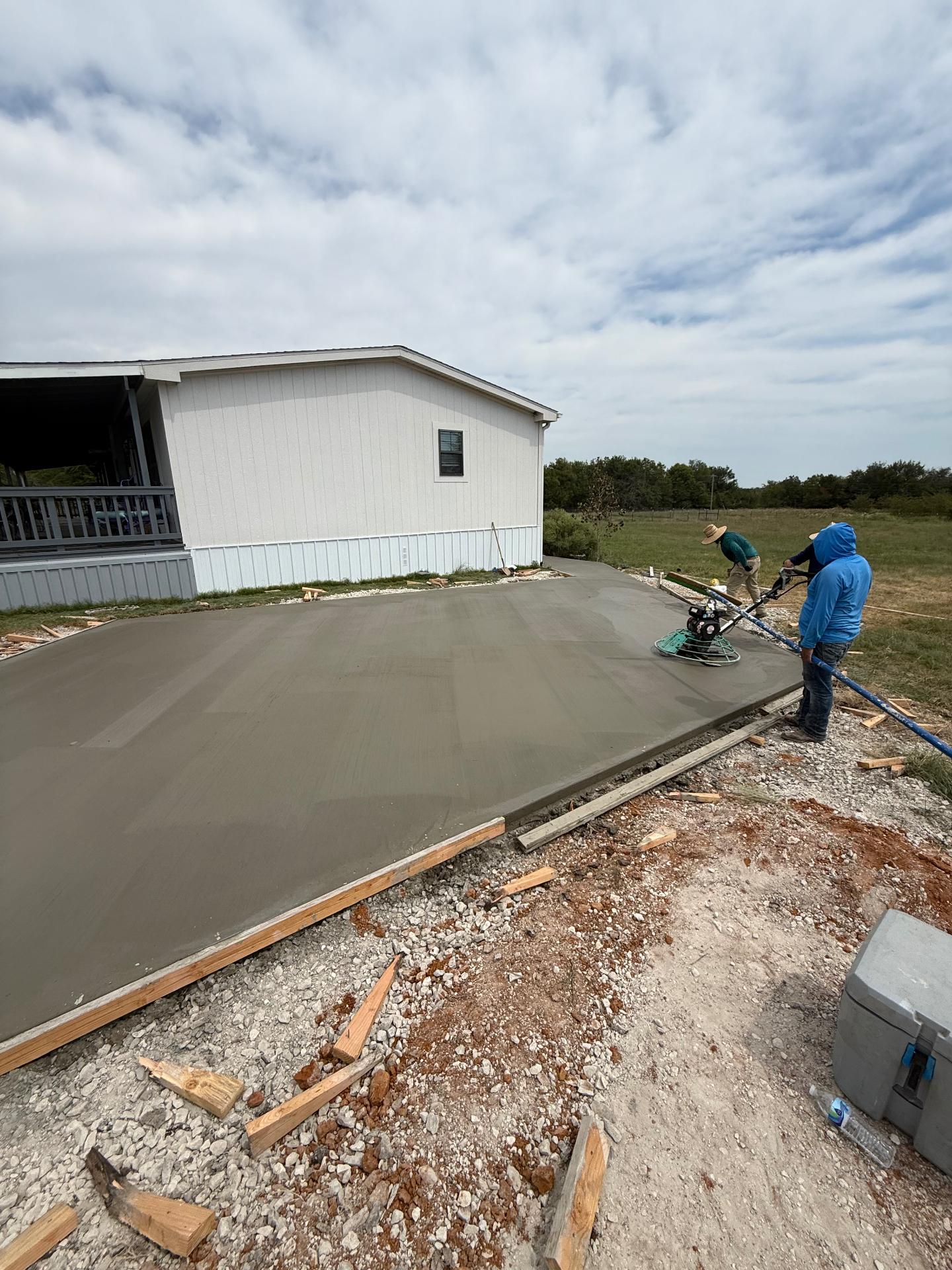 House Addition Slab — Power Troweling