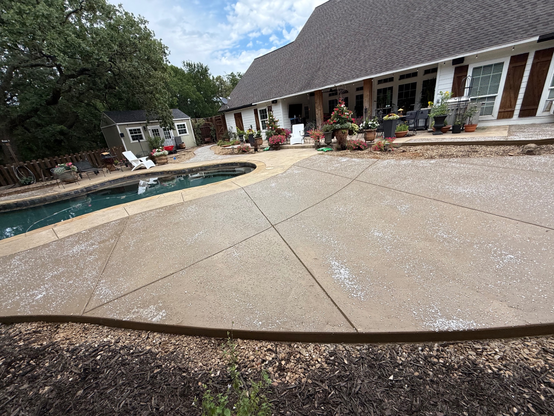Broom-Finish Pool Deck